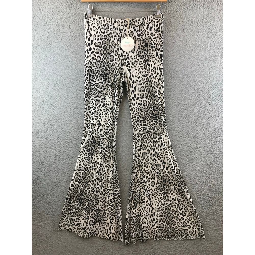 NEW HUMMINGBIRD Super Flare Leg Pullon Pants Leopard print M